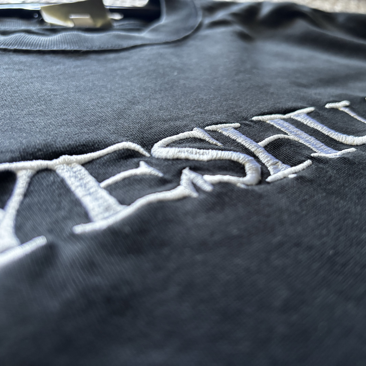 YESHUA Cropped Oversized Embroidered Tee