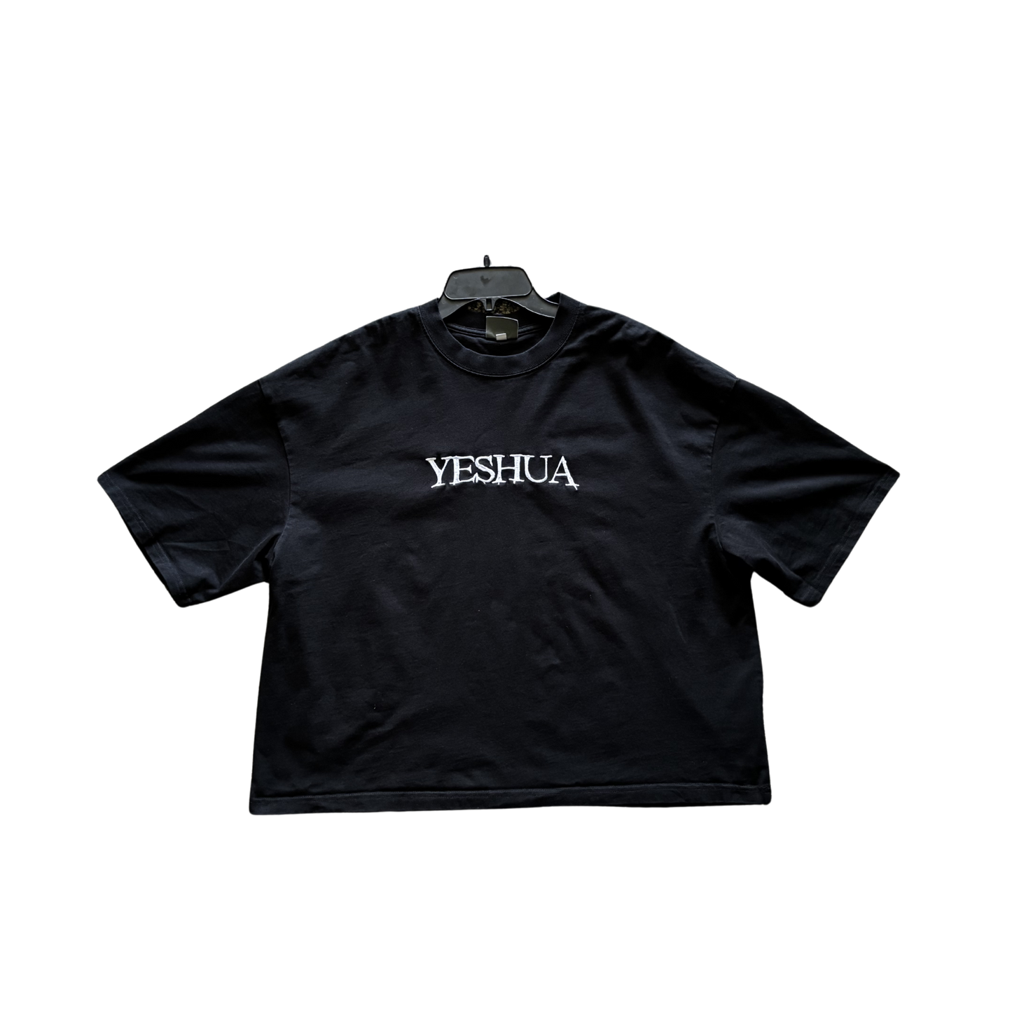 YESHUA Cropped Oversized Embroidered Tee